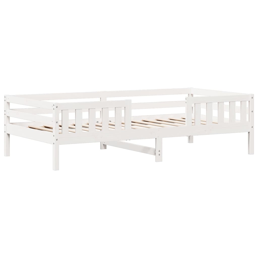 Bed Frame White 90x190 cm Single Solid Wood Pine